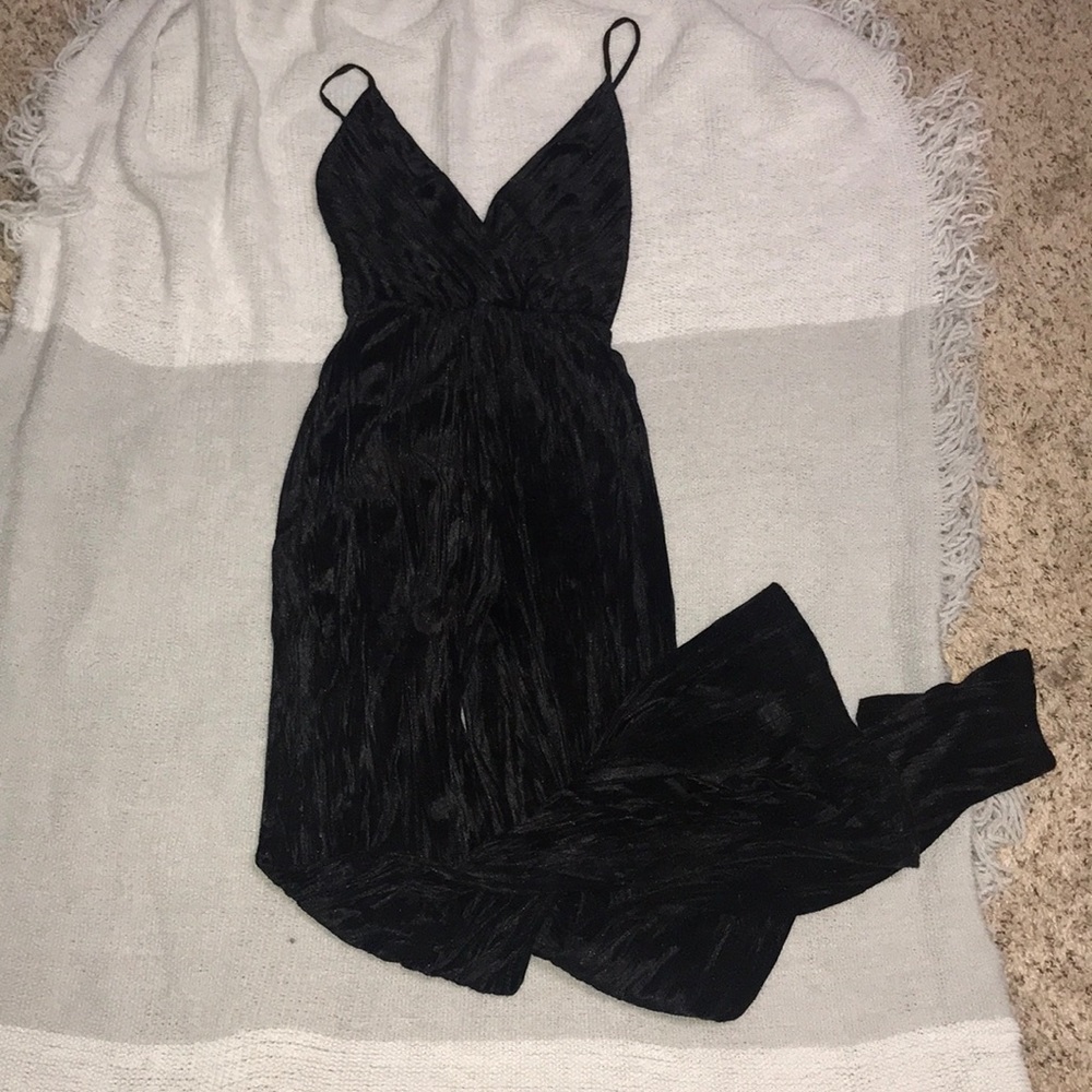 black velvet jumpsuit